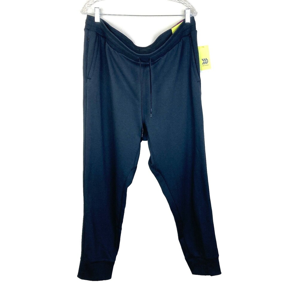 All In Motion Men's NWT Fleece Jogger Sweatpants Size XL Black Soft Gym Athletic